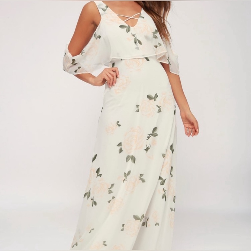 The Very Thought of You White Floral Print Maxi Dress.